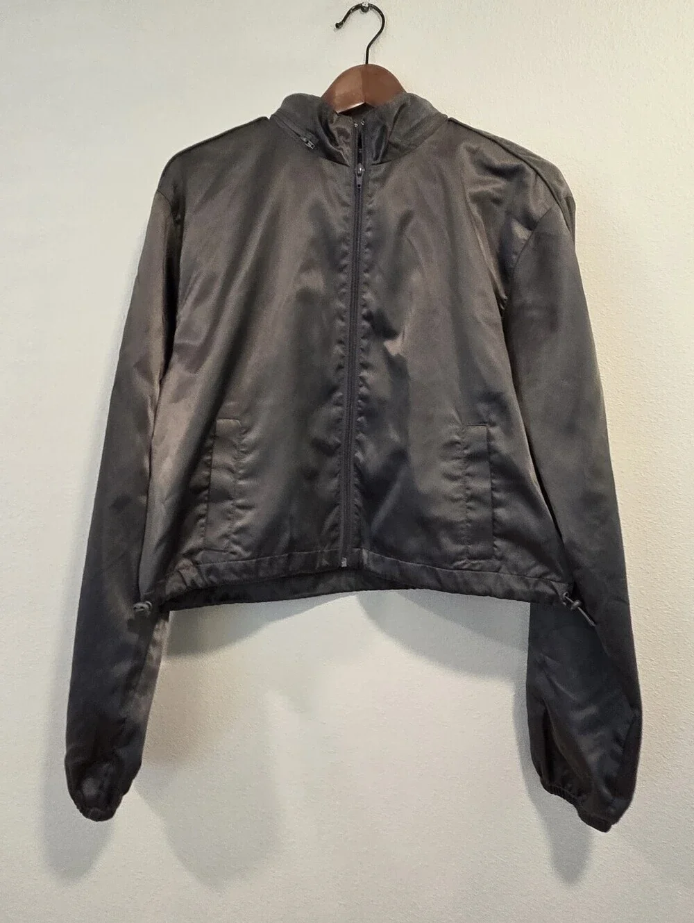 Skims Utility Sport Zip Up Jacket in Gunmetal